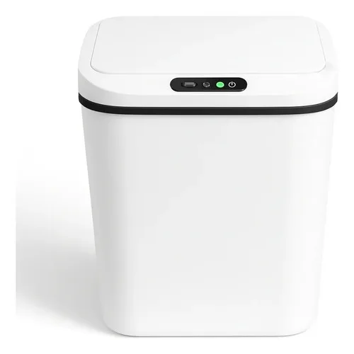 Lixeira Inteligente Sensor Automática Banheiro Cozinha 16l Branco Branco
