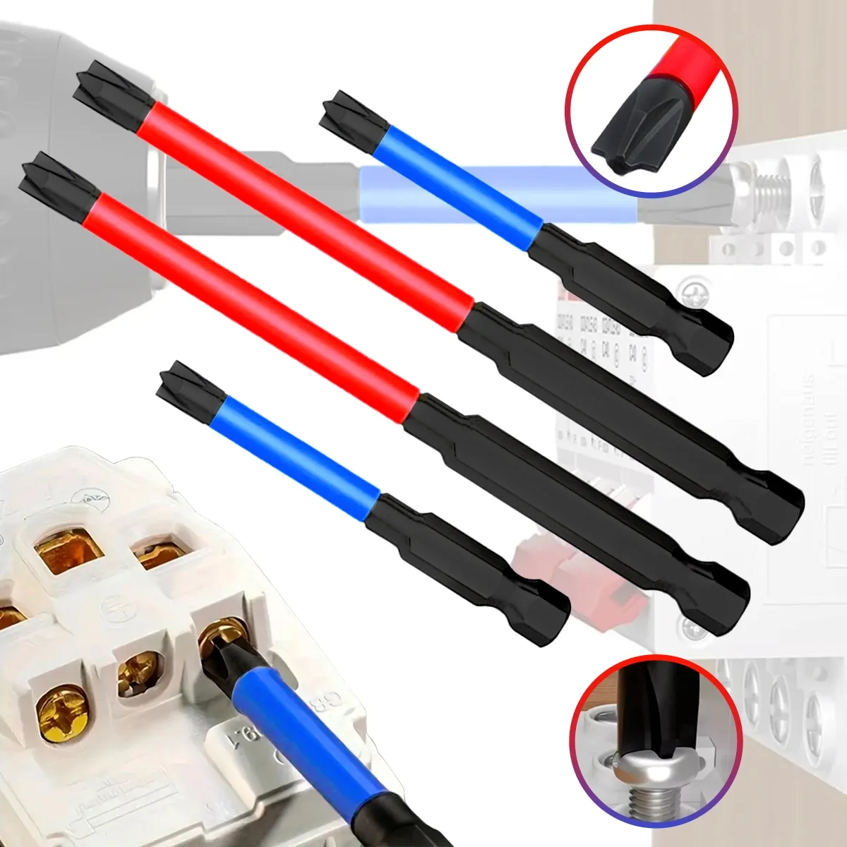 Bits Chave De Fenda Para Eletricista Ponta Fph2 4 Peças