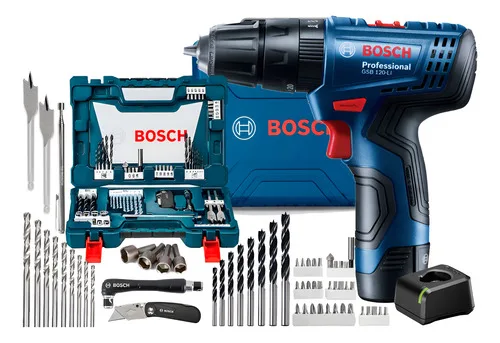 Furadeira E Parafusadeira 12v Gsb 120li E Maleta Bosch Azul 127/220v 60hz