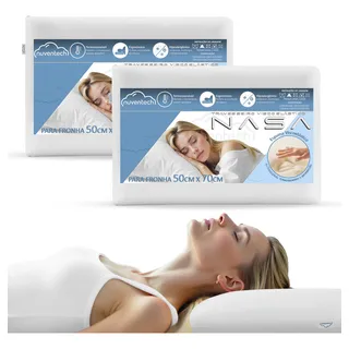 Kit 2 Travesseiros Nasa Visco Confortável Macio Alto 14cm Branco