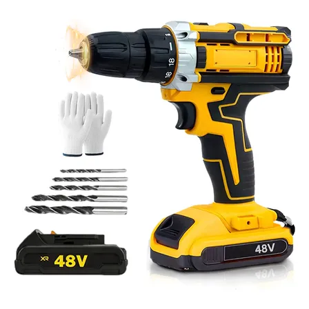 Parafusadeira Furadeira De Impacto 3/8 A Bateria 48v 50/60hz Amarelo 127/220v 60
