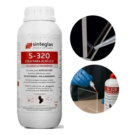 Cola Acrílico Policarbonato Ultra-sinteglas S-320 1 Litro