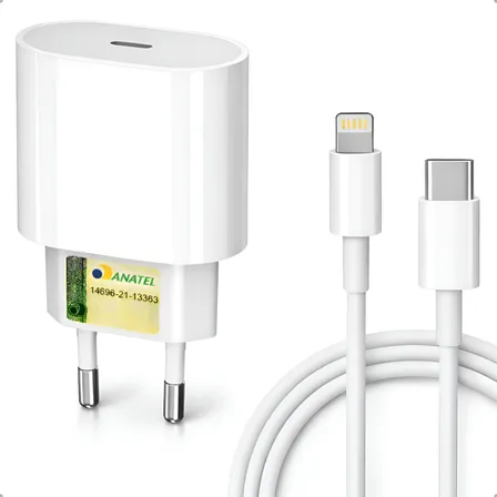 Carregador Turbo 30w Para Iphone 8 X Xr 11 12 13 14 Pro Max Branco