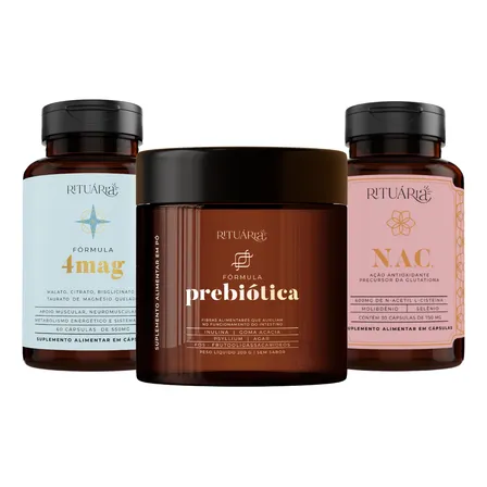 Kit Suplemento Prebiótica 4mag Magnésio Fórmula Nac Rituária 4mag