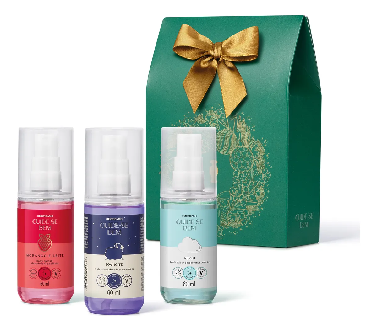 O Boticário Cuide-se Bem Kit Presente Mini Splashes (3 Itens)