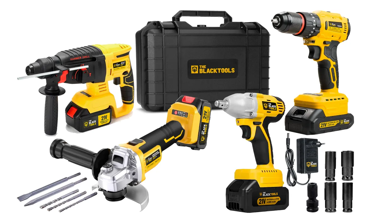 Kit Ferramentas Martelete Furadeira Lixadeira Chave Impacto