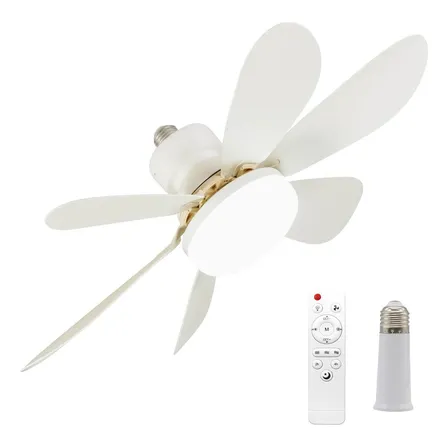 Ventilador De Teto Com Luz Led Controle Remoto 6 Hélices E27 42 Cm 50 Hz X 60 Hz Branco 127/220v Plástico 6