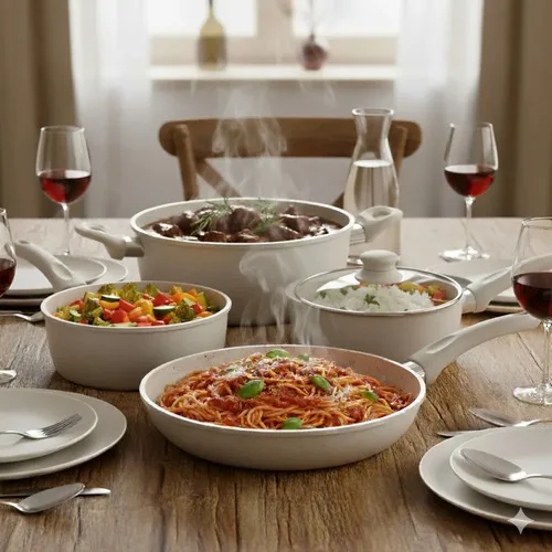 Jogo De Panelas Com 5 Peças De Cerâmica Gamma Bege