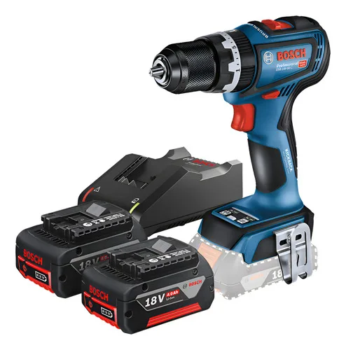 Parafusadeira Furadeira Gsb 18v-90c Bosch + Bateria Azul Bivolt