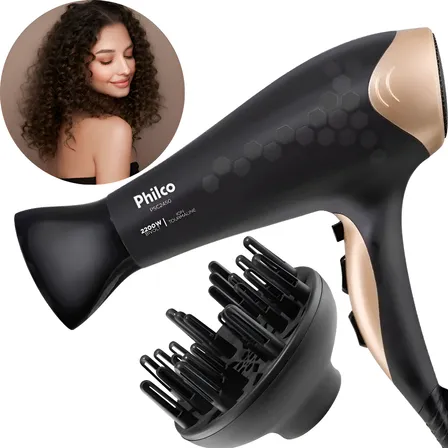 Secador De Cabelos220w Seca Rapido 2200w De Potência Oferta Preto 110v/220v