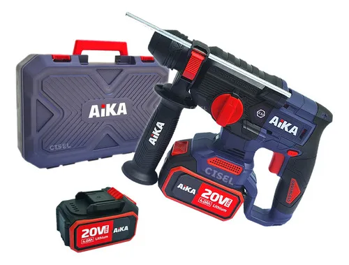 Martelete Sem Fio 2,5 Joules C/ 2 Baterias Aika 20v Ad-h24a Preto, Roxo, Vermelho Bivolt 50/60hz