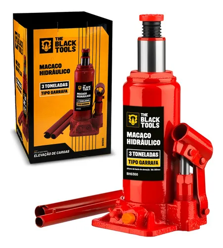 Macaco Hidráulico Vermelho Garrafa 3 Toneladas Para Carro