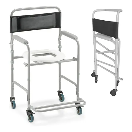 Cadeira De Banho Dobrável Higiênica Rodas Sanitária Idoso