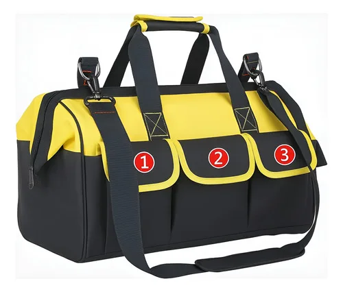 Bolsa De Ferramenta Mochila Mala Caixa Grande Reforçada Preto E Amarelo