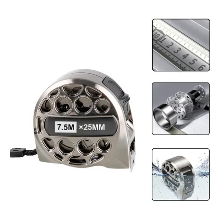 Trena Fita Métrica Aço Inox Retrátil Prova D’água 7.5m*25mm