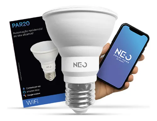 Lampada Led Par20 Inteligente Wi-fi 7w Rgb E27 Neo By Avant