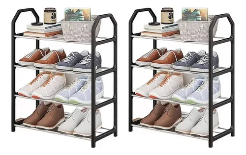 Kit2sapateiras 8 Pares Sapatos Pequena Para Entrada Da Porta Preto