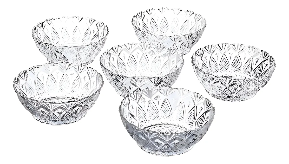 Jogo Taças Em Vidro Sobremesa Sorvete Doces Kit Com 6 Peças Vidro