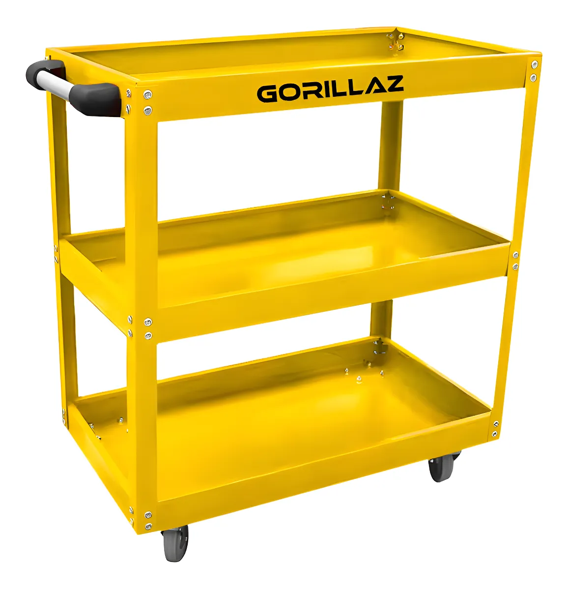 Carrinho Ferramentas 3 Andares Profissional Oficina Aberto Preto