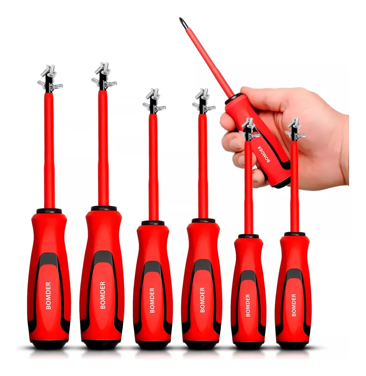 Chave De Fenda Philips Isolada Eletricista6peç Imã Magnética