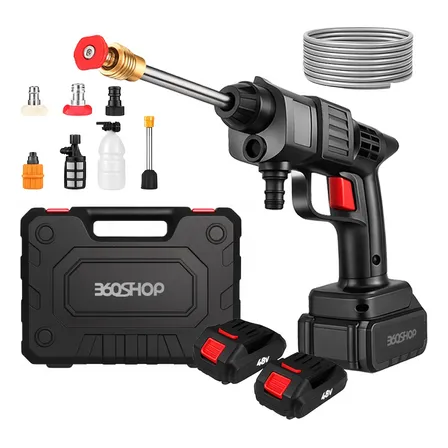 Lavadora Lava Jato Portátil De Alta Pressão Com 2 Baterias Preto 127/220v 50hz/60hz