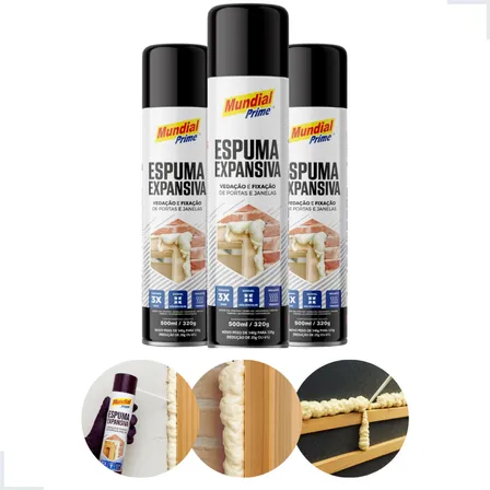 Kit 3 Espuma Expansiva Pu Vedação Selante Isolante Uso Geral