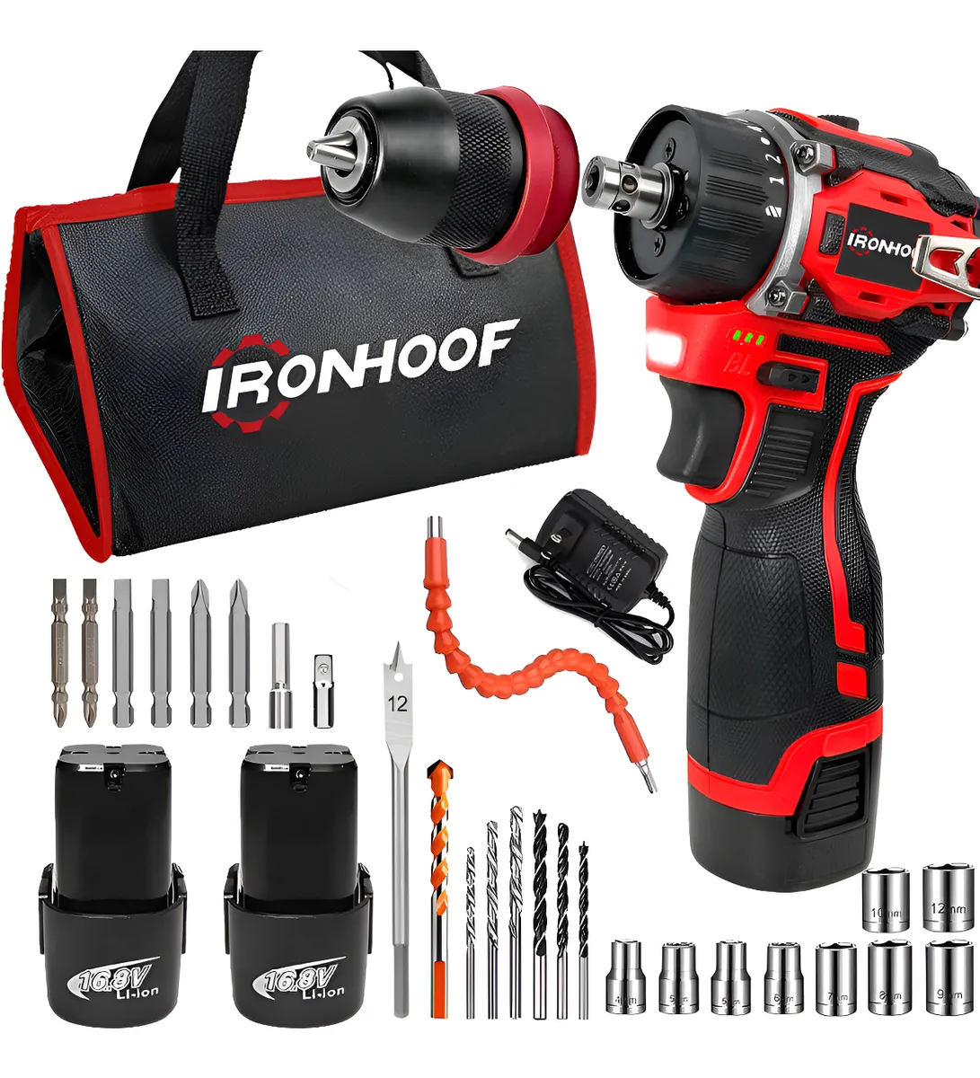 Furadeira E Parafusadeira De Impacto A Bateria Profissional Vermelho 110/127/220v 60hz