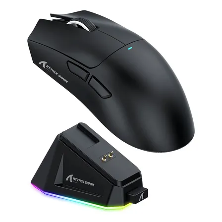 Mouse Gamer Attack Shark X11 22000dpi Sem Fio Usb Bluetooth Preto