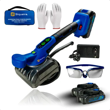 Maquina Assentar Piso Porcelanato Sem Fio Vibratoria Ventosa 127/220v