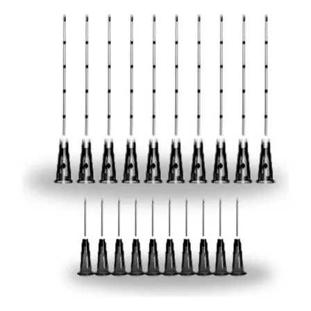 Kit 10 Micro Cânula 22g X 50mm Com Agulha De Pertuito Beleza