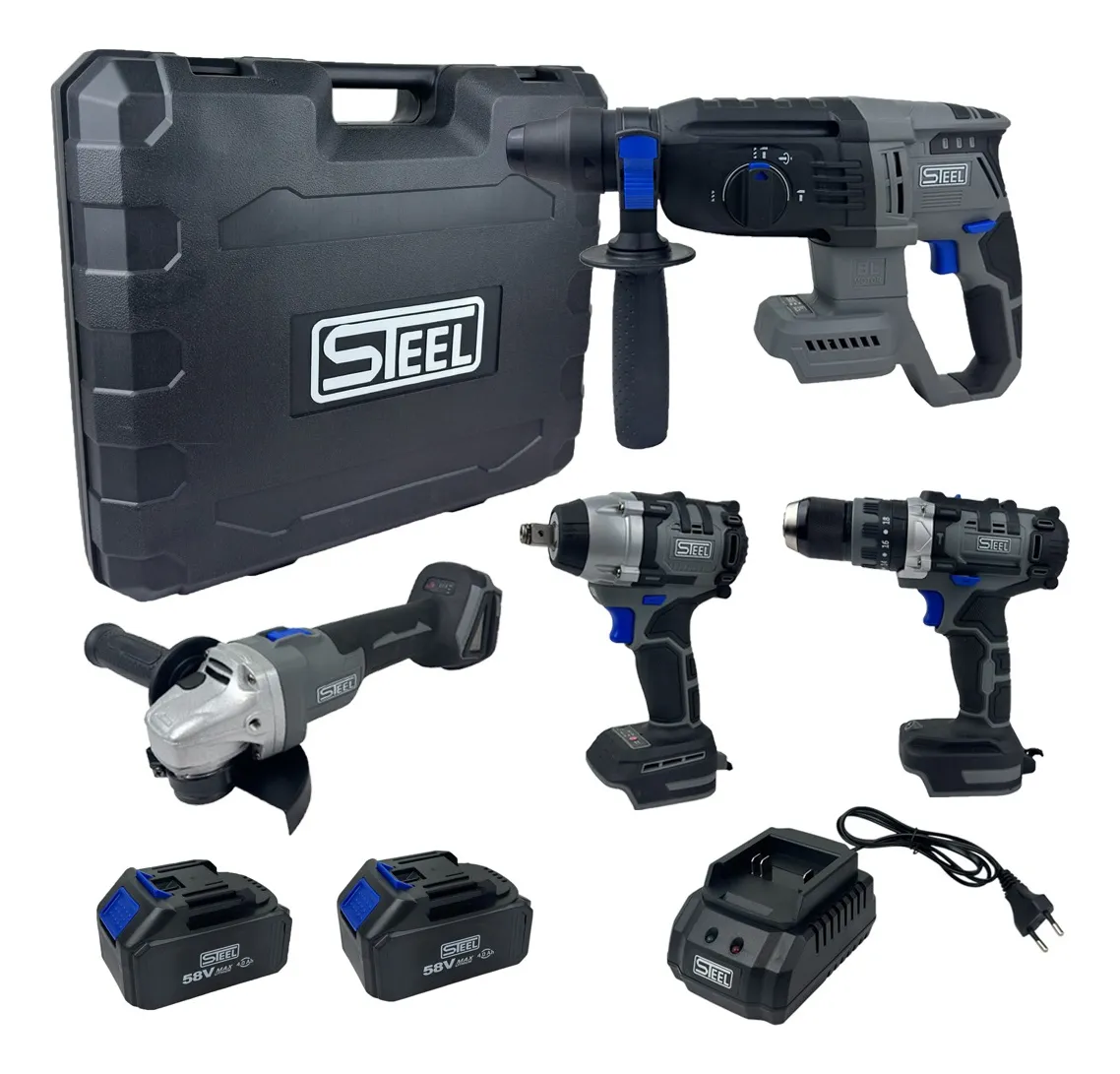 Kit Ferramentas Multifunção 2 Baterias 58v 4ah Brushless