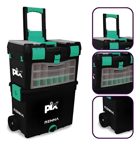 Renna Pix Caixa De Ferramentas Dupla Preto - 2 Unidades Preto