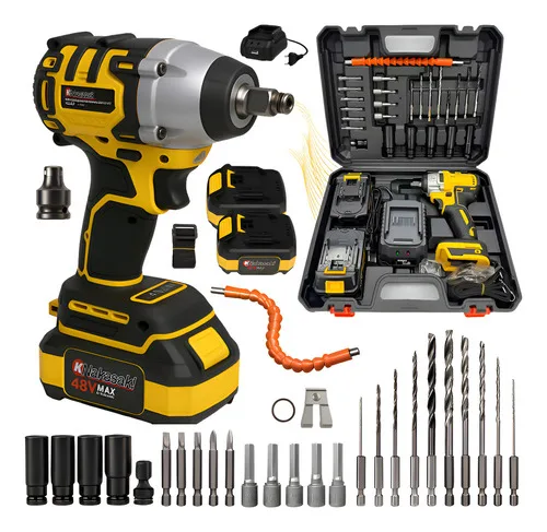 Chave De Impacto 48v Brushless A Bateria Profissional Azul Bivolt 50/60hz