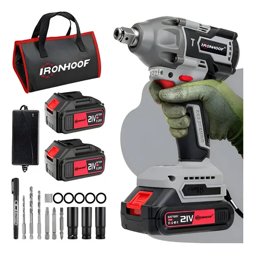 Chave De Impacto Furadeira Brushless 520nm 21v 2 Bateria Cinza-escuro 110/127/220v 60hz