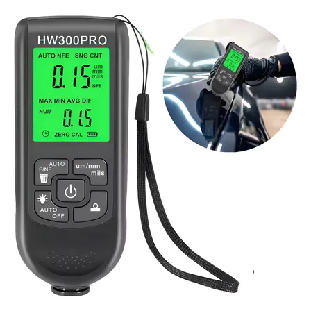 Medidor De Espessura Camada Tinta Pintura Automotiva Digital Preto