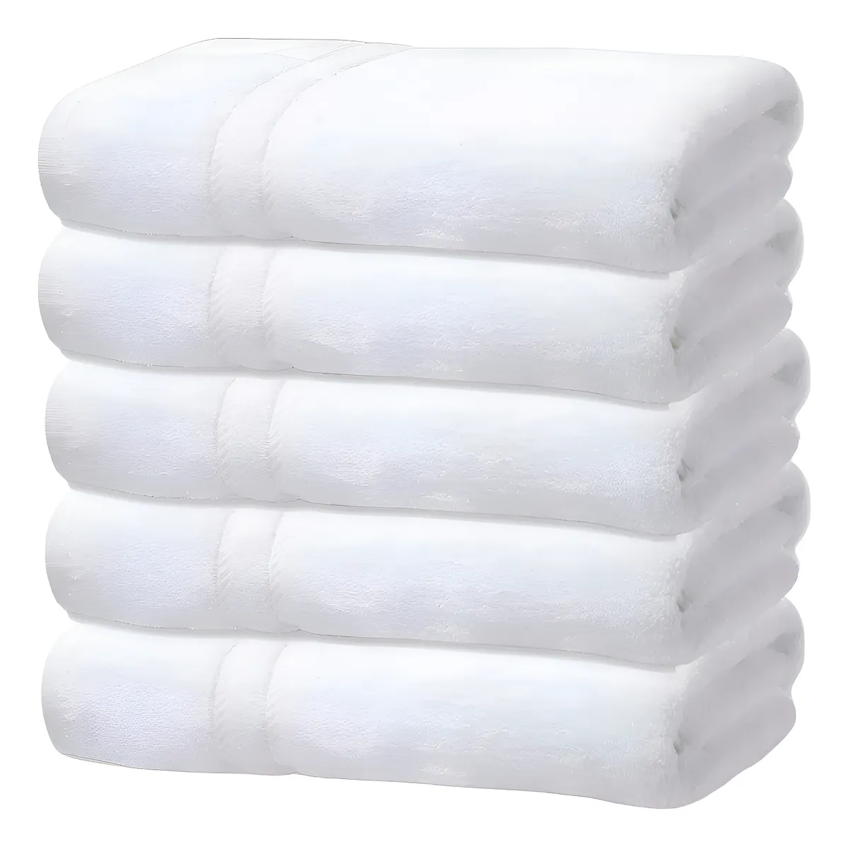 Kit 5 Toalhas Banho Gigante Grossa Hotel Luxo 75x150cm 480g Branco Hotel