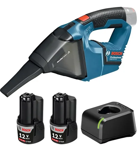Kit Aspirador Pó Sem Fio Bosch Gas12v Carregador Baterias 2a Azul 127/220v