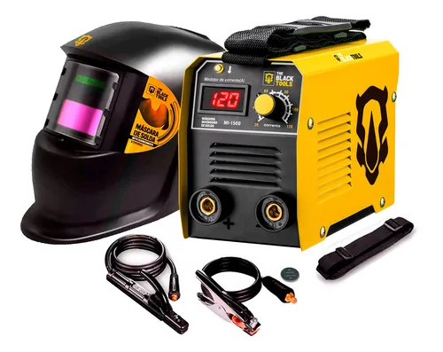 Máquina Solda Portátil Inversora Elétrica Mi150d + Máscara Amarelo 220v