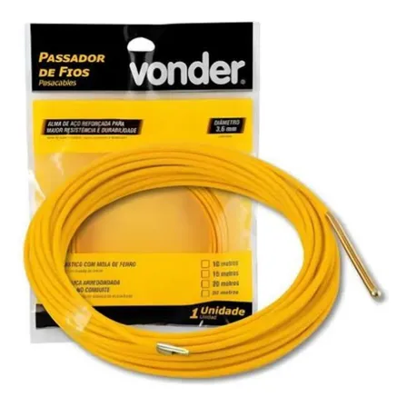 Guia Passa Fio 20m Cabo De Energia Quadro Elétrico - Vonder