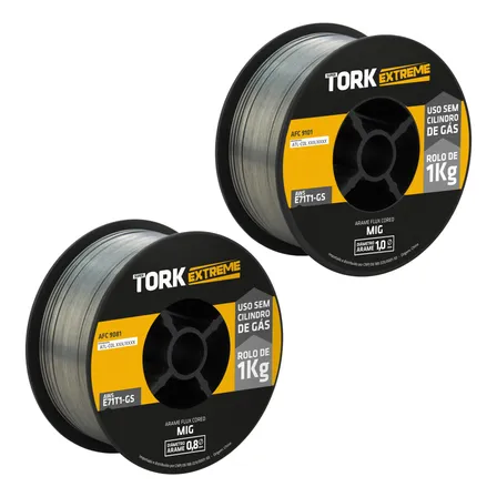 Kit 2 Rolos Arame Para Solda Mig Uso Sem Gás 0.8mm + 1.0mm