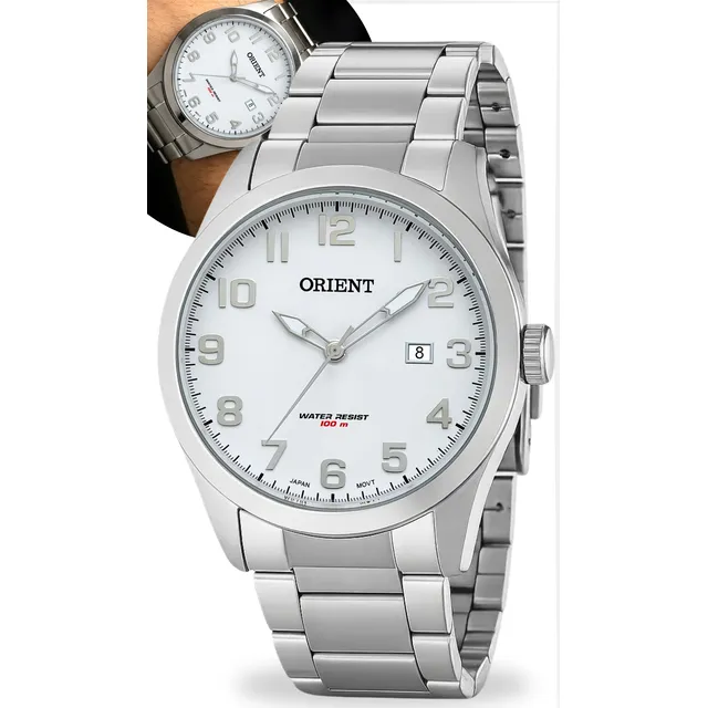 Relogio Orient Masculino Prateado Original Prova D'água 100m