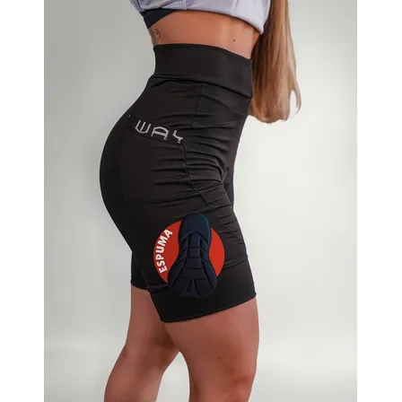 Bermuda Ciclismo Uv+50 Feminina Short Almofadada Mtb