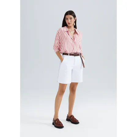 Bermuda Básica Feminina Em Sarja Hering