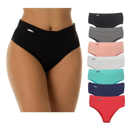 Kit 10 Calcinhas Cós Alto Duplo Segura Barriga Atacado