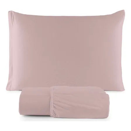 Jogo De Lençol Solteiro C/ Elástico 02 Pç Malha 100% Algodão