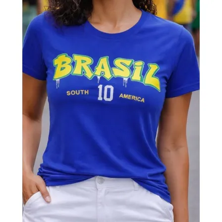 Blusa Feminina Baby Look Camiseta Brasil Copa Do Mundo 2026