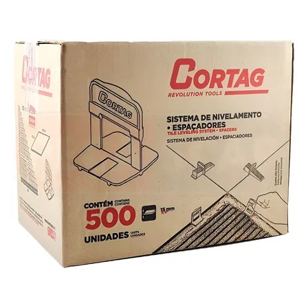 Espaçador Nivelador Cunha Larga Porcelanato 500 Peças Cortag