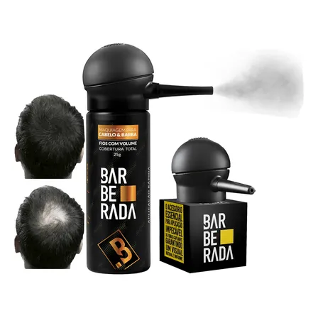 Fibra Capilar Pó De Queratina Maquiagem Cabelos E Barba 25g