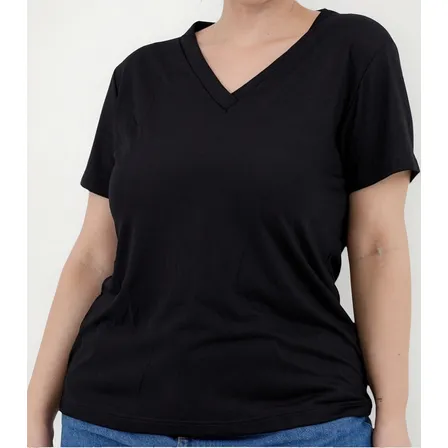 Camiseta Gola V Feminina Plus Size Princesa 3013.6.c1