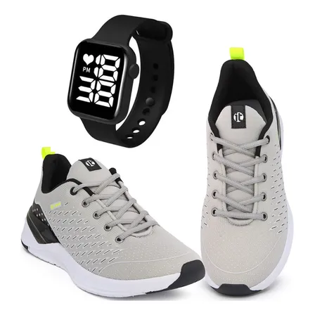 Kit Tênis Esportivo It Shoes Masculino + Relógio Digital